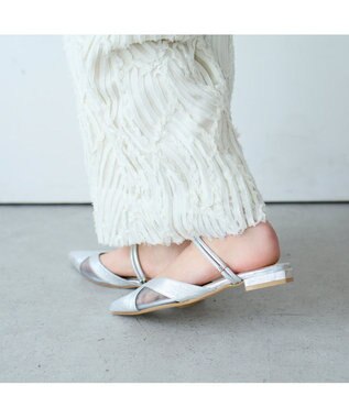 MODE ET JACOMO <carino>【２WAY】バックベルトサンダルパンプス シルバー