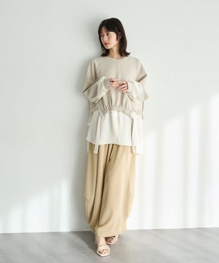 YECCA VECCA コクーンドレープワイドパンツ Beige