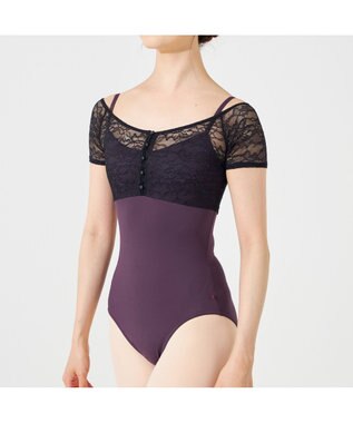 Chacott 【AKANE TAKADA】レイヤードレオタード ブラックベリー