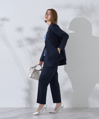 YECCA VECCA ストレッチノーカラージャケット Navy