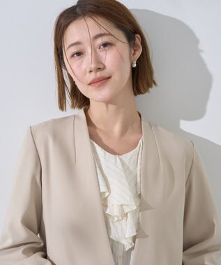 YECCA VECCA ストレッチノーカラージャケット Light Beige