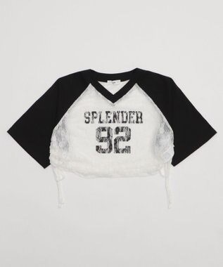 WEGO ラグランレースサイドドロストショートT ブラック