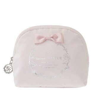 Maison de FLEUR サテンリボンラウンドポーチ Pink