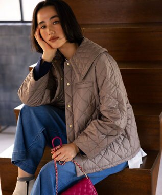 組曲 S 【洗える・中綿】2WAYキルト コート ベージュ系