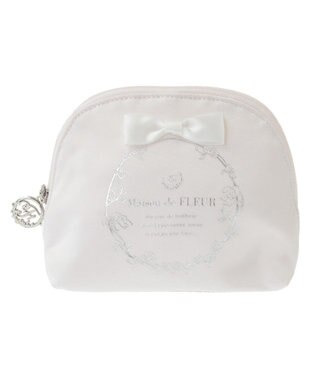 Maison de FLEUR サテンリボンラウンドポーチ Light Pink