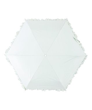 MOONBAT estaa 晴雨兼用 折りたたみ傘 無地フリル 日傘 遮光 遮熱 UV ホワイト