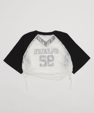 WEGO ラグランレースサイドドロストショートT ブラック