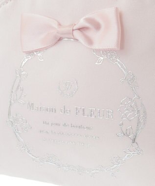 Maison de FLEUR サテンリボンラウンドポーチ Pink
