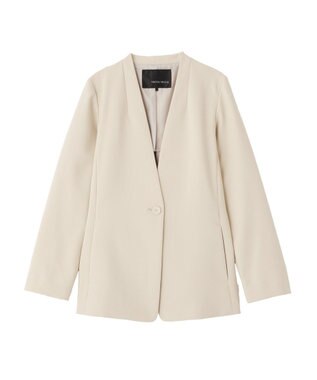 YECCA VECCA ストレッチノーカラージャケット Light Beige