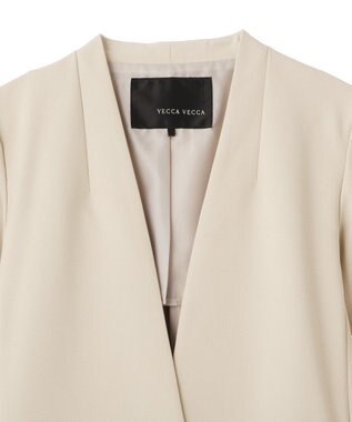 YECCA VECCA ストレッチノーカラージャケット Light Beige