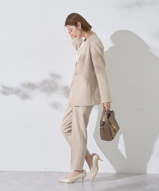 YECCA VECCA ストレッチノーカラージャケット Light Beige