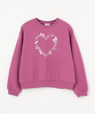 ANY KIDS 【WEB限定】7days 裏毛 トレーナー ピンク×ロゴハート