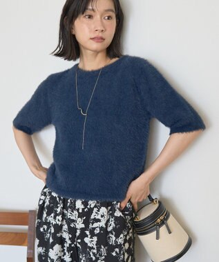 AMERICAN HOLIC フェザー半袖ニットプルオーバー