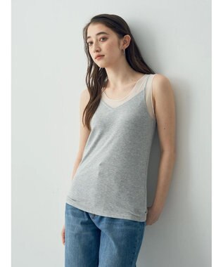 YECCA VECCA チュールＭＩＸリブインナー Gray Mixture