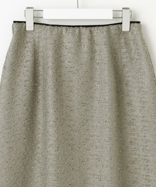 自由区 L 【洗える】ルーレックスジャカード スカート モスグレー