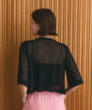 GRACE CONTINENTAL ニットシアーケープカーディガン ブラック