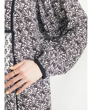 CRAFT STANDARD BOUTIQUE インド綿混エスニック切替ワンピース Charcoal Gray