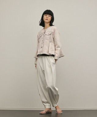 GRACE CONTINENTAL ペプラムデニムジャケット ピンク