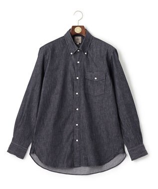 J.PRESS MEN デニムルックツイルシャツ/B.D ネイビー系
