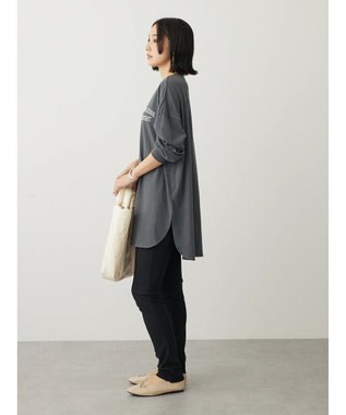 Green Parks ワンポイントカレッジロゴ裾ラウンドチュニック Dark Gray