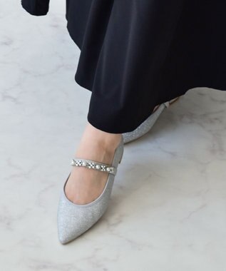  ＜抗菌消臭＞【Bridget Birkin】キラキラストラップポインテッドパンプス