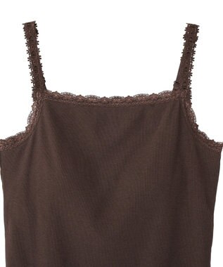 earth music&ecology カップ付レースキャミソール Brown