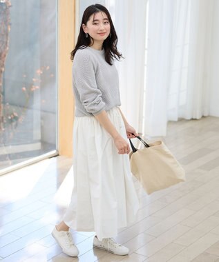 ANY 【手洗い可/UVカット】シャイニーコットンニット グレー