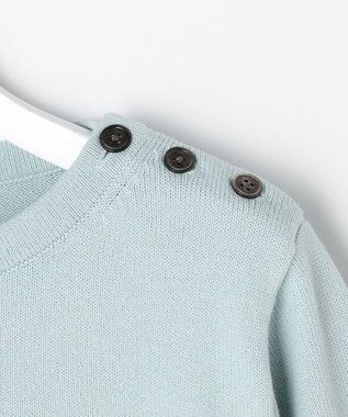 J.PRESS LADIES S Cotton Polyester カラーボーダー ニット スモーキーミント×オフ系