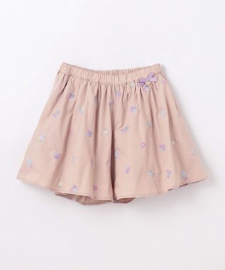 ANY KIDS フラワー 刺繍 キュロット ベージュ