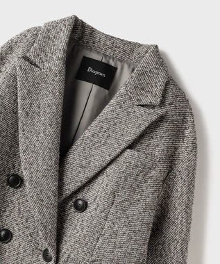 GRACE CONTINENTAL カルゼツイードダブルジャケット グレー