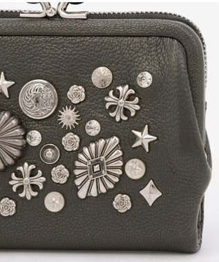 UNBILLION ペルケ perche / マルチスタッズがま口二つ折りウォレット GY