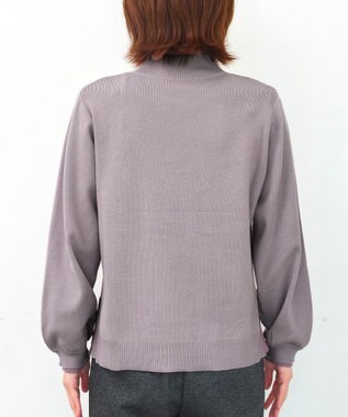 Tiaclasse 【洗える】配色ニットトップスプルオーバー ラベンダー