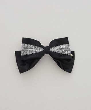 Maison de FLEUR ベロアレースリボンバレッタ Black