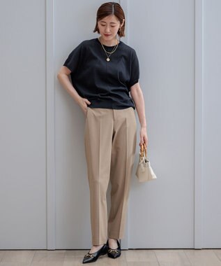 23区 L 【洗える】ドライ2WAYストレッチ テーパードパンツ ベージュ系