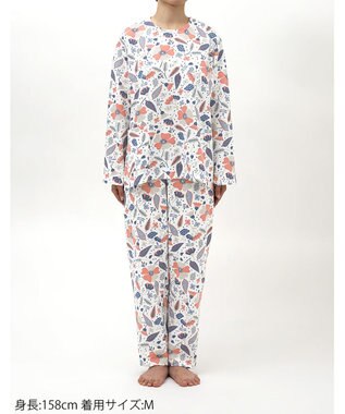 Wing パジャマ キルトニット素材(本体) あったか 冬 長袖 長ズボン レディース EP6024 ウイング／ワコール ホワイト