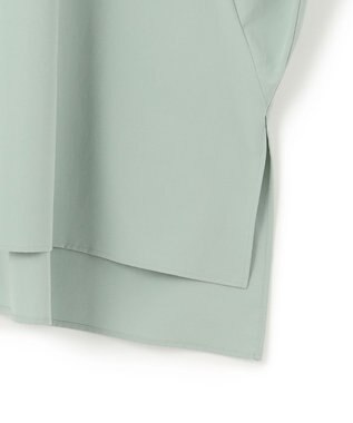 ICB 【洗える】ヴィンテージスパンブロード  バンドカラー長袖ブラウス オパールグレー系