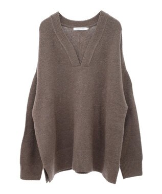 AMERICAN HOLIC カーブネックニットプルオーバー Mocha
