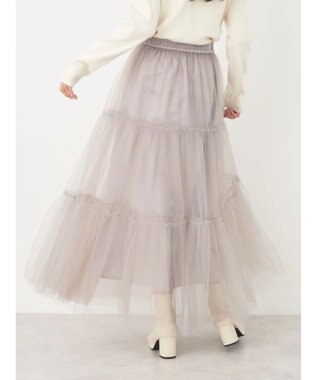 earth music&ecology マルチｗａｙチュールスカート Light Gray