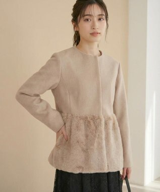 Feroux ペプラムファー ジャケット