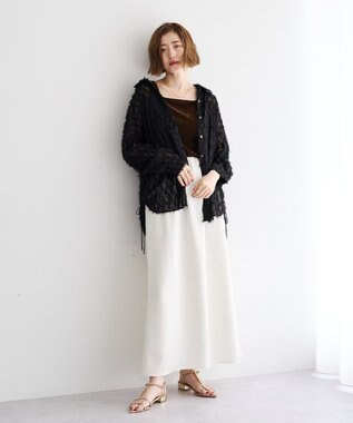 YECCA VECCA サテンフレアスカート Ivory
