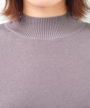 Tiaclasse 【洗える】配色ニットトップスプルオーバー ラベンダー