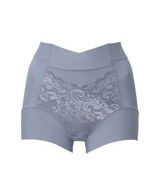 BRADELIS New York 【BRADELIS NewYork peace】綿混フィットレースショーツ ウエストからヒップ下まですっぽり包み補整するショーツ スモーキーブルー