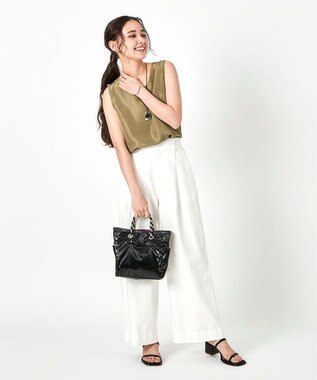 LeSportsac MEDIUM 2 WAY TOTE/２ウェイパープル/ブラックシャイン ２ウェイパープル/ブラックシャイン