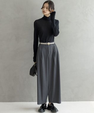 組曲 【加藤ローサさん着用】ハンサムツイルカーヴィーパンツ チャコールグレー系