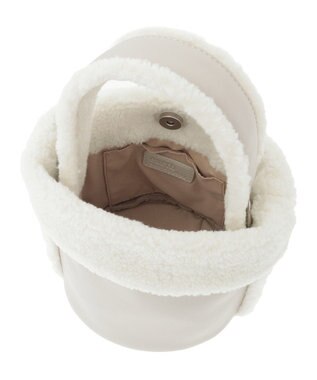 earth music&ecology ムートン風ボアバッグ Light Gray