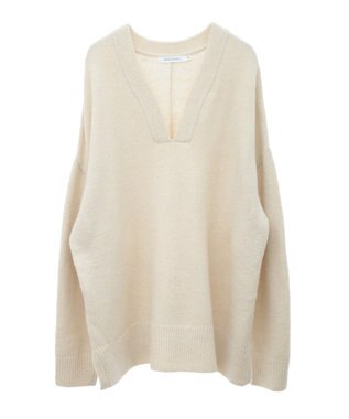 AMERICAN HOLIC カーブネックニットプルオーバー Ivory