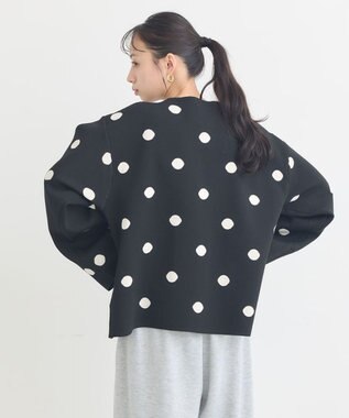 earth music&ecology 【予約】ダブルジップドットカーディガン ドットブラック