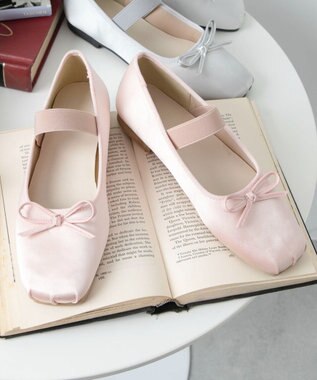 WEGO ベルト付きスクエアバレエシューズ ピンク