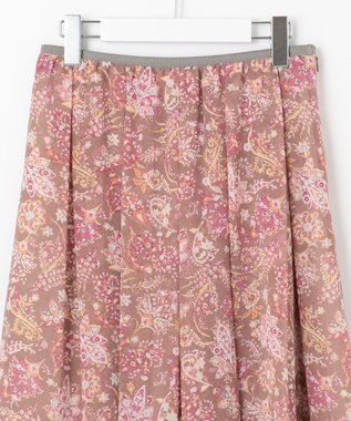 自由区 【速乾性・放湿性・防シワ性】サラサプリント タックスカート ブラウン系5