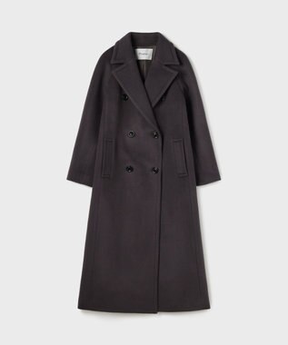 GRACE CONTINENTAL ショートビーバーロングコート チャコール